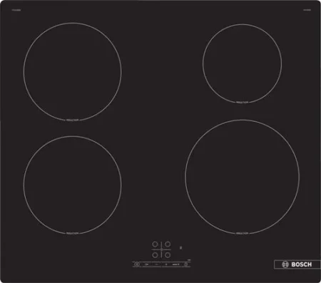 Placa de Indução Bosch Serie 4 PIE61RBB5E | Elétrica | 59.2 cm | 4 Zonas | Preto