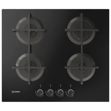 Placa a Gás Natural Indesit ING 61T/BK | 59 cm | 4 Bocas | Preto
