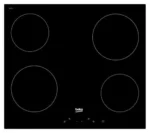 Placa Vitrocerâmica Beko HIC 64400 E | 60 cm | 4 Zonas | Preto