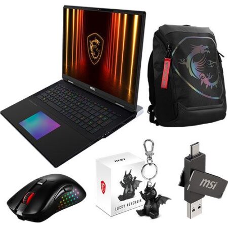 Computador Portátil Gaming MSI Titan 18 HX AI A2XWJG-274PT | 18" | GeForce RTX™ 5090 | Ultra 9 285HX | 64GB | 2TB SSD + Rato + Mochila + Pen + Porta-Chaves